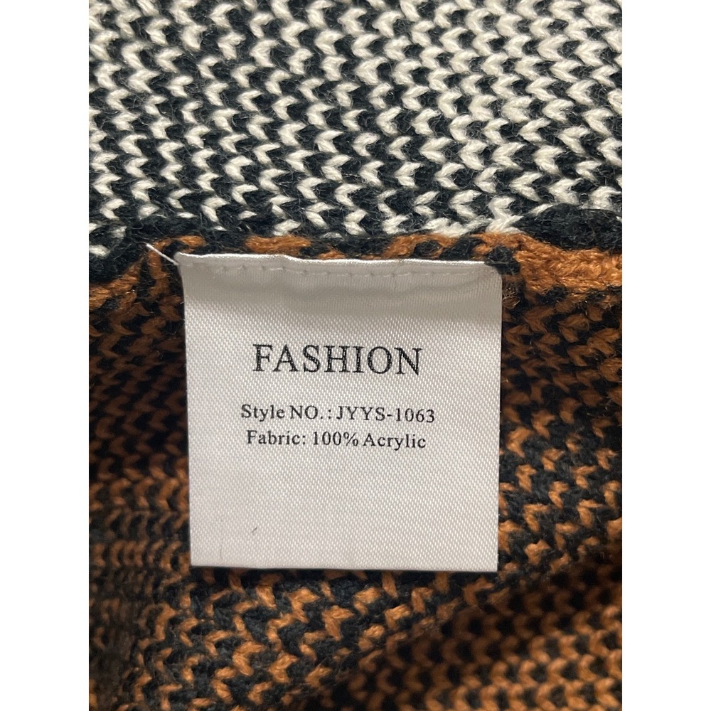Geometric Aztec Casual Knit Cardigan Brown Black White Snap Front Size Small - Picture 8 of 9